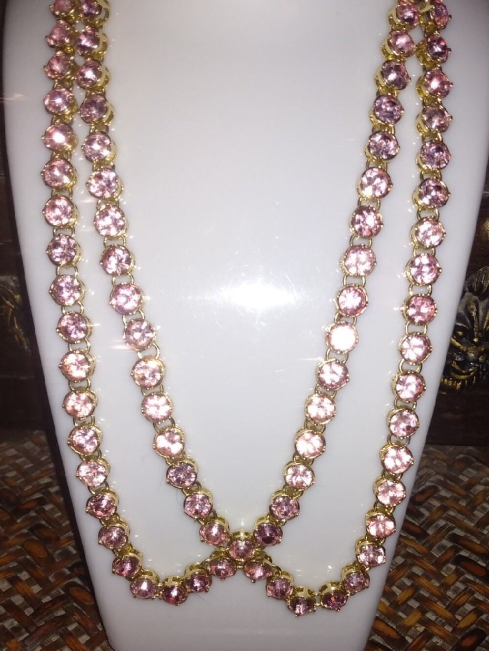 J Crew Pink Crystal Station Long Necklace - Women Jewelry - Picture 2 of 5